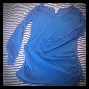 Lace Detail Long Sleeve Maternity Tshirt